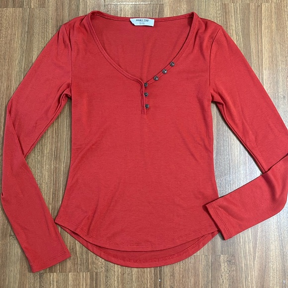 Double Zero Tops - Double Zero Women's Long Sleeve Henley Top
